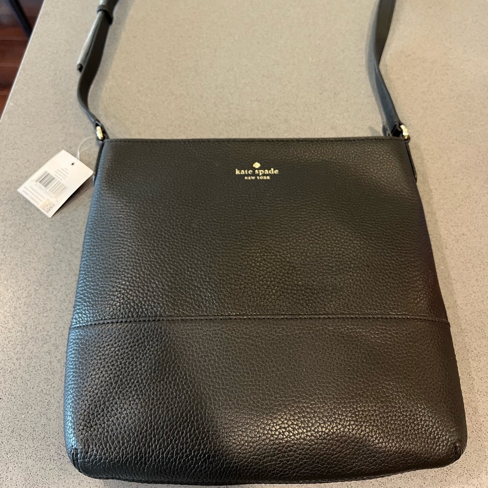 Kate Spade black leather crossbody (new with tags)
